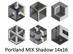 Portland Shadow 14x16 cm - Bodenfliesen, sechseckiges Steinzeug aus Porzellan