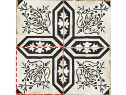 ELMA 15x15 cm -  Bodenfliesen, traditionelle Schwarz-Weiß-Muster