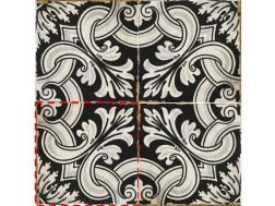 ENZA 15x15 cm -  Bodenfliesen, traditionelle Schwarz-Weiß-Muster