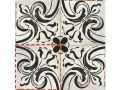 NOLITA 15x15 cm -  Bodenfliesen, traditionelle Schwarz-Wei�-Muster