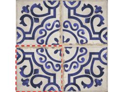 RANCHO BLUE 15x15 cm -  Bodenfliesen, klassische Muster