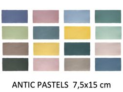 ANTIC PASTELS 7,5x15 cm - Wandfliesen, rustikales Rechteck, Pastellfarben