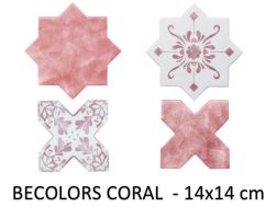 BECOLORS 14x14 cm, CORAL - Boden- und Wandfliesen im orientalischen Stil.