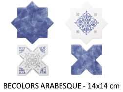 BECOLORS 14x14 cm, DECOR ARABESQUE - Boden- und Wandfliesen im orientalischen Stil.