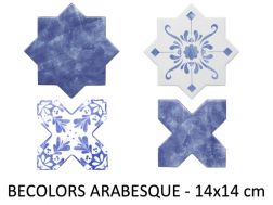 BECOLORS 14x14 cm, ELECTRIC BLUE - Boden- und Wandfliesen im orientalischen Stil.