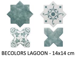 BECOLORS 14x14 cm, LAGOON - Boden- und Wandfliesen im orientalischen Stil.