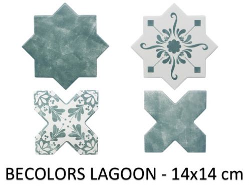 BECOLORS 14x14 cm, LAGOON - Boden- und Wandfliesen im orientalischen Stil.