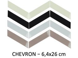 CHEVRON 6,4x26 cm - Wandfliesen, Chevron Verlegung.