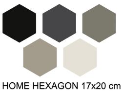 HOME HEXAGON 17x20 cm -  Bodenfliesen, sechseckig, Porzellan
