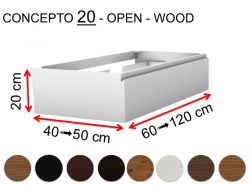 Badmöbel nach Mass, integrierter Griff, Höhe 20 cm, Holzoptik - EL CONCEPTO 20 Open Wood