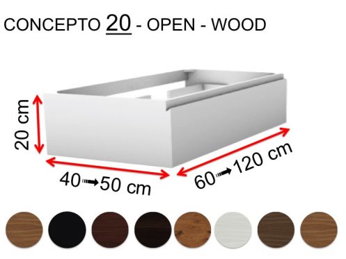 Badmbel nach Mass, integrierter Griff, Hhe 20 cm, Holzoptik - EL CONCEPTO 20 Open Wood