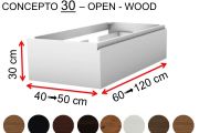 Badmöbel nach Mass, integrierter Griff, Höhe 30 cm, Holzoptik - EL CONCEPTO 30 Open Wood