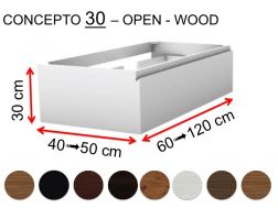 Badmöbel nach Mass, integrierter Griff, Höhe 30 cm, Holzoptik - EL CONCEPTO 30 Open Wood