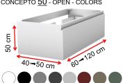 Kundenspezifischer Badezimmerschrank, zwei Schubladen, Höhe 50 cm, Lackierung - EL CONCEPTO 50 Open Uni