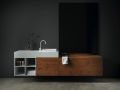 Kundenspezifischer Badezimmerschrank, zwei Schubladen, H�he 50 cm, Lackierung - EL CONCEPTO 50 Open Wood