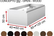 Kundenspezifischer Badezimmerschrank, zwei Schubladen, Höhe 50 cm, Lackierung - EL CONCEPTO 50 Open Wood