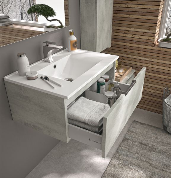 Badezimmerschrank, hängend, 1 große Schublade - TEN - CEDAM - Unterbau