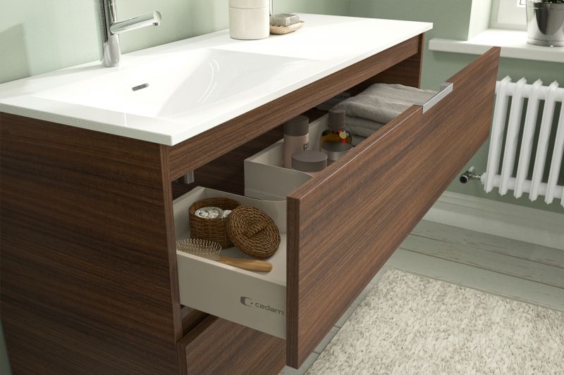 Badezimmerschrank, hängend, 1 große Schublade - TEN - CEDAM - Unterbau