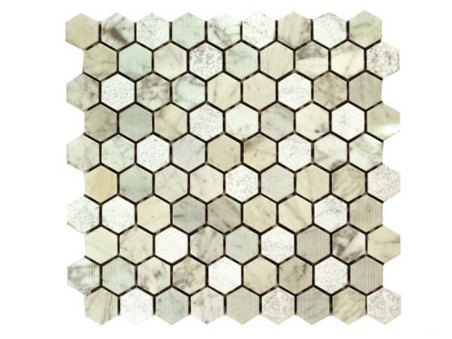CARRARE - 30 x 30 cm - Mosaik aus zeitgen�ssischem Design aus Stein und Marmor
