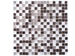 15GLNOIR - 30 x 30 cm - Zeitgenössisches Design Mosaik, glänzendes Silber