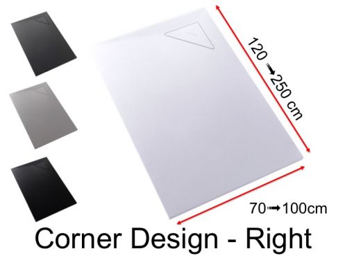 Duschwanne, rechtwinkliger Abfluss - CORNER DESIGN RIGHT 170
