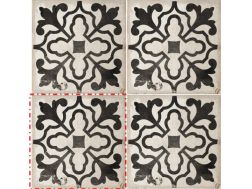 VILLENA BLACK 15x15 cm -  Bodenfliesen, klassische Muster