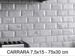 CARRARA 7,5x15 - 75x30 cm - Wandfliesen, Carrara-Marmor-Finish