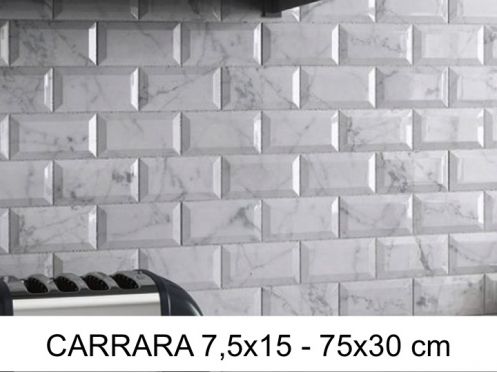 CARRARA 7,5x15 - 75x30 cm - Wandfliesen, Carrara-Marmor-Finish