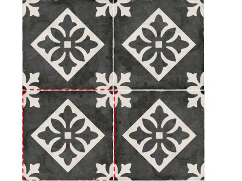 Padua Black 20x20 - Fliesen, Zementfliesenoptik