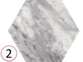 Geo 17,5x20 cm - Bodenfliesen, sechseckig, Carrara-Marmor-Finish