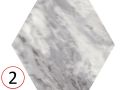 Hexagon Light / Dark 17,5x20 cm - Bodenfliesen, sechseckig, Carrara-Marmor-Finish