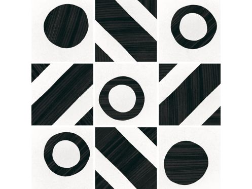 Balance B&W 20x20 cm - Fliesen, Zementfliesenoptik, schwarz und wei