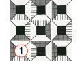 Block B&W 20x20 cm - Fliesen, Zementfliesenoptik, schwarz und wei