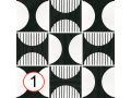 Moonline B&W 20x20 cm - Fliesen, Zementfliesenoptik, schwarz und wei