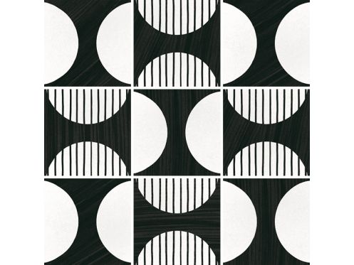 Moonline B&W 20x20 cm - Fliesen, Zementfliesenoptik, schwarz und wei