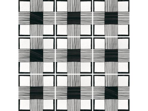 Cloth B&W 20x20 cm - Fliesen, Zementfliesenoptik, schwarz und wei