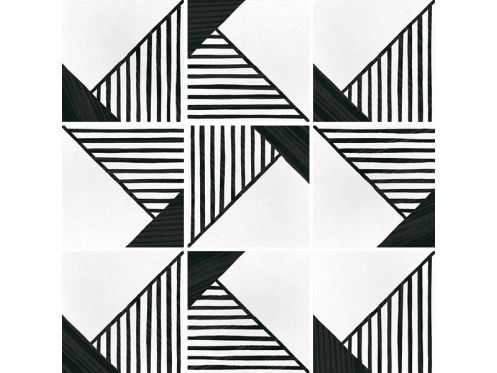 Origami B&W 20x20 cm - Fliesen, Zementfliesenoptik, schwarz und wei