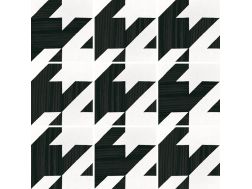 Tweed B&W 20x20 cm - Fliesen, Zementfliesenoptik, schwarz und weiß