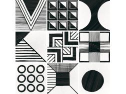 Patchwork B&W 20x20 cm - Fliesen, Zementfliesenoptik, schwarz und weiß