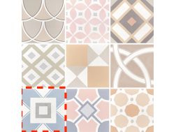 Patchwork Pastel 20x20 cm - Fliesen, Zementfliesenoptik