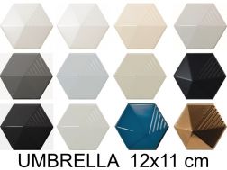 UMBRELLA  12x11 cm - Wandfliese, sechseckig, 3D-Relief