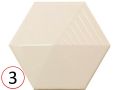 UMBRELLA  12x11 cm - Wandfliese, sechseckig, 3D-Relief