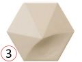 Oberland 12x11 cm - Wandfliese, sechseckig, 3D-Relief