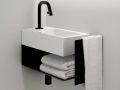 Handwaschbecken, 18 x 36 cm, mit schwarzem Handtuchhalter - FLUSH 3 LEFT