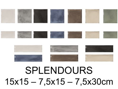 SPLENDOURS 15X15, 7,5X30 et 7,5x15 cm - Glnzende Wandfliese