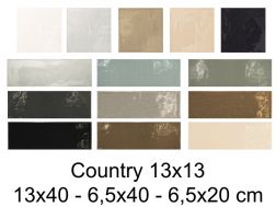 COUNTRY 13x13, 13x40 , 6,5x40 ET 6,5x20 cm - Glänzende, gewellte Wandfliesen