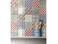 Country Patchwork - 13x13 cm - Glnzende, gewellte Wandfliesen