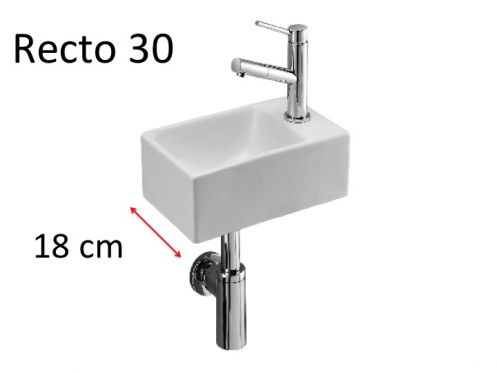 Waschbecken, 18 x 30 cm, aus Keramik, hngend - Recto 30 Benesan.