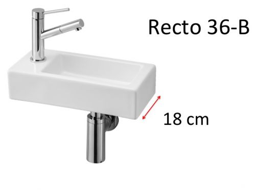 Rechteckiges Handwaschbecken aus weier Keramik __int__ Recto 36-B Benesan.