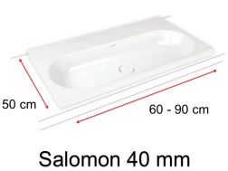 Waschbecken, halb versenkt, aus emailliertem Stahl - SALOMON 40